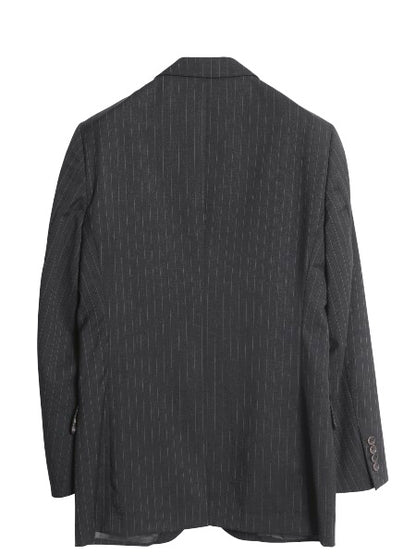  USA製 ブルックスブラザーズ テーラード ジャケット メンズ M 程 古着 ウール ブレザー スーツ サマー ストライプ きれいめ ビジネス 濃灰