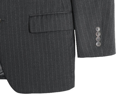  USA製 ブルックスブラザーズ テーラード ジャケット メンズ M 程 古着 ウール ブレザー スーツ サマー ストライプ きれいめ ビジネス 濃灰