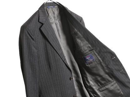  USA製 ブルックスブラザーズ テーラード ジャケット メンズ M 程 古着 ウール ブレザー スーツ サマー ストライプ きれいめ ビジネス 濃灰