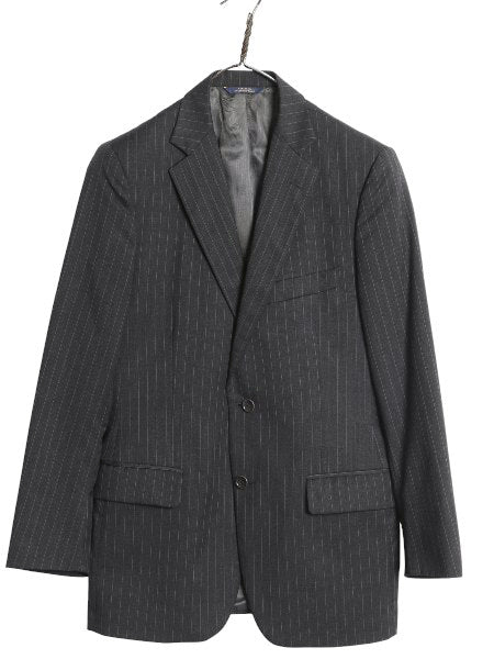  USA製 ブルックスブラザーズ テーラード ジャケット メンズ M 程 古着 ウール ブレザー スーツ サマー ストライプ きれいめ ビジネス 濃灰