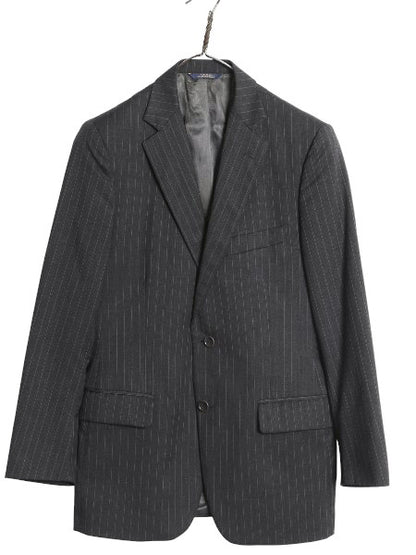  USA製 ブルックスブラザーズ テーラード ジャケット メンズ M 程 古着 ウール ブレザー スーツ サマー ストライプ きれいめ ビジネス 濃灰