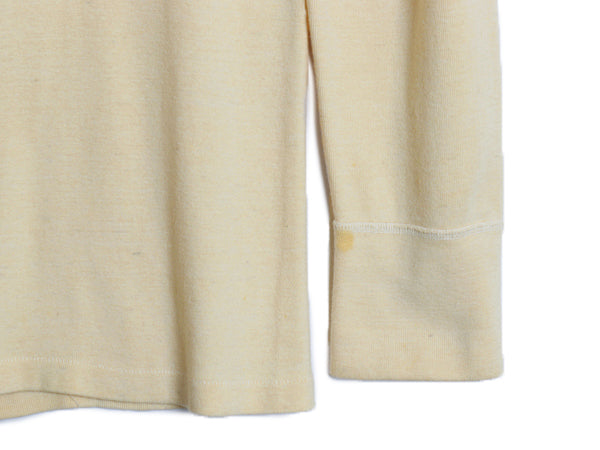 70s 米軍実物 US ARMY ヘンリーネック アンダーシャツ メンズ S / 古着 70年製 ヴィンテージ 長袖 Tシャツ サーマル リブ編み ナチュラル 