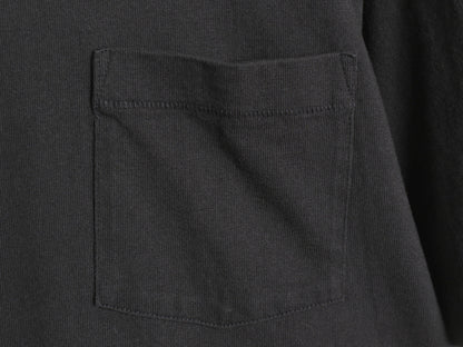 パタゴニア ポケット付き 半袖 Tシャツ メンズ L 程 24年製 アウトドア ポケT ワンポイント ロゴ 刺繍 ヘビーウェイト コットン ブラック