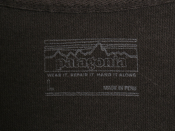 パタゴニア ポケット付き 半袖 Tシャツ メンズ L 程 24年製 アウトドア ポケT ワンポイント ロゴ 刺繍 ヘビーウェイト コットン ブラック