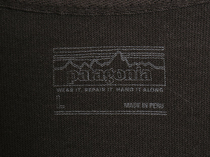 パタゴニア ポケット付き 半袖 Tシャツ メンズ L 程 24年製 アウトドア ポケT ワンポイント ロゴ 刺繍 ヘビーウェイト コットン ブラック