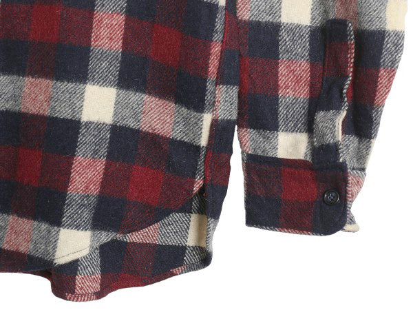  70s USA製 ウールリッチ CPO ウール シャツ メンズ L 古着 ヴィンテージ 白タグ ブロック チェック ヘビーウェイト ジャケット 長袖シャツ