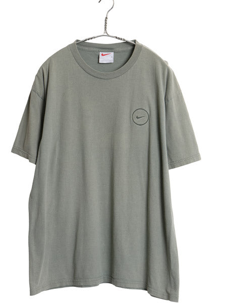 90s ナイキ スモール スウッシュ 刺繍 半袖 Tシャツ メンズ L / オールド ワンポイント ヘビーウェイト コットン カットソー クルーネック