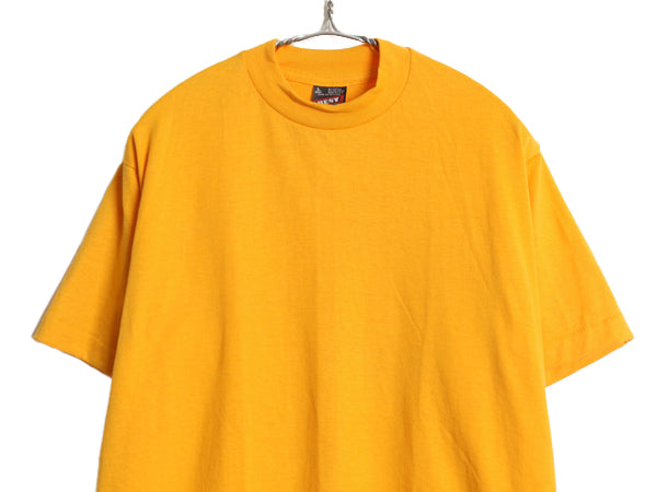 デッドストック 90s USA製 フルーツオブザルーム 無地 半袖 Tシャツ メンズ L / 新品 シングルステッチ カットソー トップス ブランク 黄 