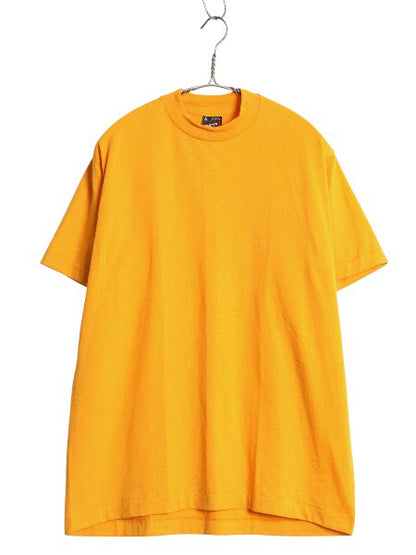 デッドストック 90s USA製 フルーツオブザルーム 無地 半袖 Tシャツ メンズ L / 新品 シングルステッチ カットソー トップス ブランク 黄 