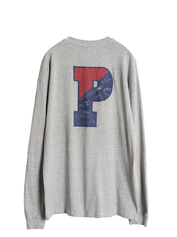 90s USA製 PENN カレッジ 両面 プリント 長袖 Tシャツ メンズ XL / オールド ロンT ロングスリーブ シングルステッチ グレー 大きいサイズ
