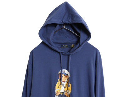 ポロベア ポロ ラルフローレン フード付き プリント 長袖 Tシャツ メンズ L ロンT ロングスリーブ パーカー キャラクター カットソー RL-93