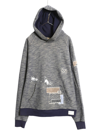 デニム&サプライ ラルフローレン スウェット パーカー メンズ XXL ポロ パッチワーク リペア ヴィンテージ モデル 大きいサイズ トレーナー