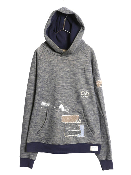 デニム&サプライ ラルフローレン スウェット パーカー メンズ XXL ポロ パッチワーク リペア ヴィンテージ モデル 大きいサイズ トレーナー