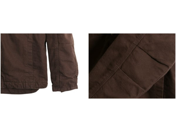 US企画 カーハート ダック パーカー ジャケット メンズ L 古着 裏 ボア パイル フリース フード ブルゾン ジャンパー 廃盤 ワーク ブラウン