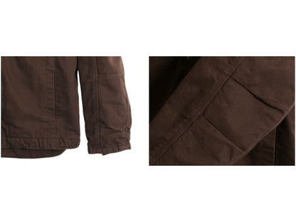 US企画 カーハート ダック パーカー ジャケット メンズ L 古着 裏 ボア パイル フリース フード ブルゾン ジャンパー 廃盤 ワーク ブラウン