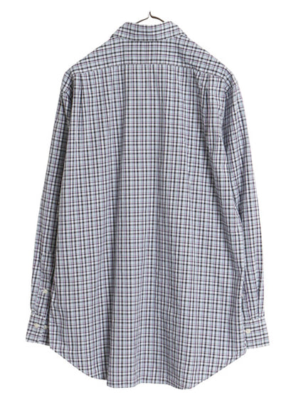 90s ラルフローレン チェック 長袖 シャツ メンズ M 程 古着 オールド ポロ CURHAM CLASSIC FIT コットン ドレス ポニー無し マルチカラー