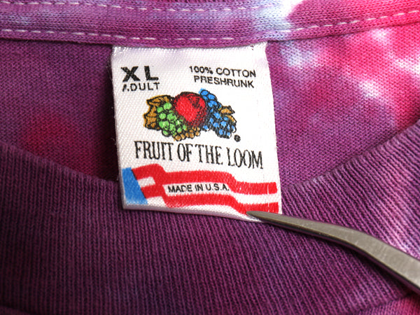 90s USA製 タイダイ 染め 半袖 Tシャツ メンズ XL オールド コットン カットソー トップス シングルステッチ マルチカラー 大きいサイズ 