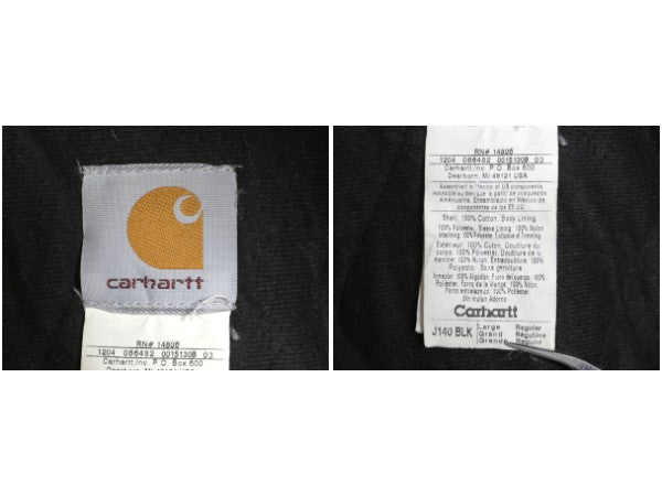 US企画 カーハート アクティブ ジャケット メンズ L / ダック フード パーカー 中綿 キルティング ライナー ブルゾン ジャンパー ブラック