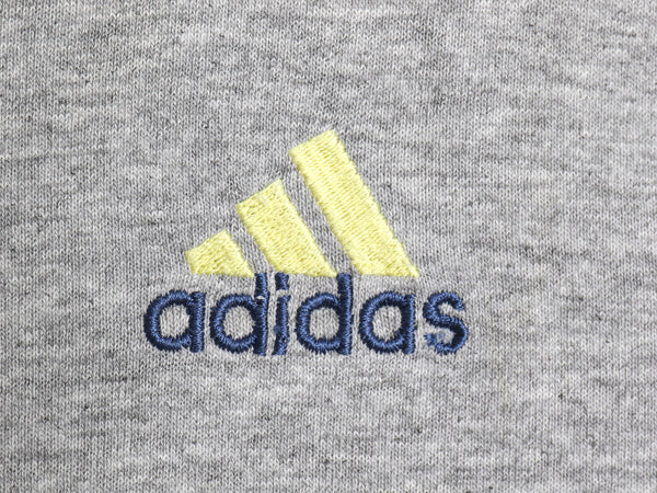 90s アディダス パフォーマンス ロゴ 刺繍 半袖 Tシャツ メンズ XL オールド ヘビーウェイト コットン 3ライン ワンポイント 大きいサイズ