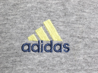 90s アディダス パフォーマンス ロゴ 刺繍 半袖 Tシャツ メンズ XL オールド ヘビーウェイト コットン 3ライン ワンポイント 大きいサイズ