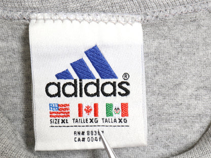 90s アディダス パフォーマンス ロゴ 刺繍 半袖 Tシャツ メンズ XL オールド ヘビーウェイト コットン 3ライン ワンポイント 大きいサイズ