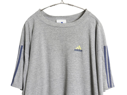 90s アディダス パフォーマンス ロゴ 刺繍 半袖 Tシャツ メンズ XL オールド ヘビーウェイト コットン 3ライン ワンポイント 大きいサイズ
