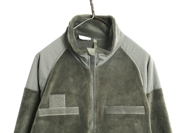 民間 ECWCS GEN3 フルジップ フリース ジャケット LARGE REGULAR 古着 ミリタリー アーミー レベル3 ジャンパー フォリッジ グリーン 毛足