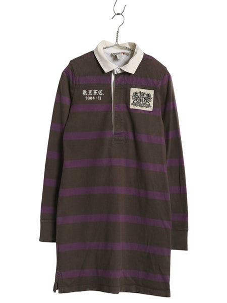 ラグビー ラルフローレン ボーダー ラガーシャツ ワンピース レディース M / ポロ コットン ラグビー ミニ丈 ひざ上丈 ワンピ ポロシャツ