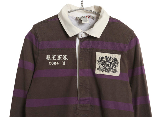 ラグビー ラルフローレン ボーダー ラガーシャツ ワンピース レディース M / ポロ コットン ラグビー ミニ丈 ひざ上丈 ワンピ ポロシャツ