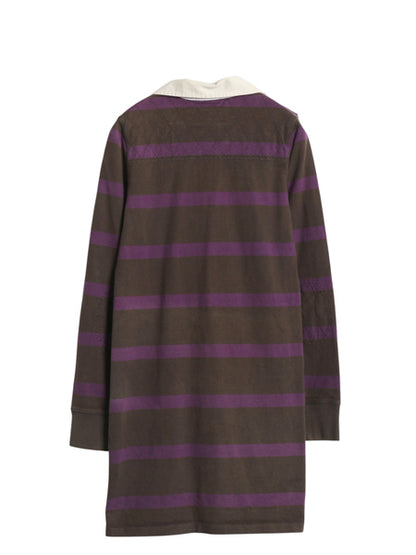 ラグビー ラルフローレン ボーダー ラガーシャツ ワンピース レディース M / ポロ コットン ラグビー ミニ丈 ひざ上丈 ワンピ ポロシャツ