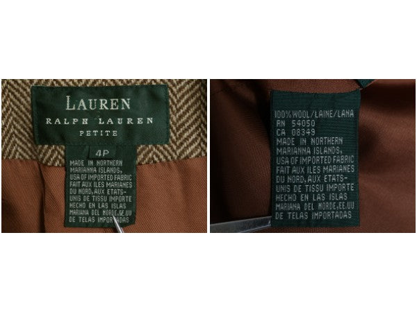 90s ローレン ラルフローレン ツイード テーラード ジャケット レディース M 程/ オールド ポロ ブレザー ウール ヘリンボーン ストライプ