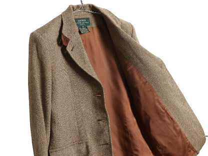 90s ローレン ラルフローレン ツイード テーラード ジャケット レディース M 程/ オールド ポロ ブレザー ウール ヘリンボーン ストライプ