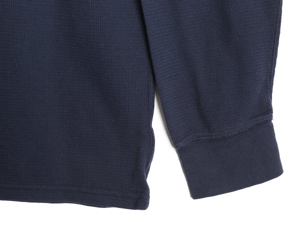 ポロ ラルフローレン 2段 プリント サーマル 長袖 Tシャツ メンズ XL / 古着 ロンT アンダーシャツ ワッフル 長袖Tシャツ 大きいサイズ 紺