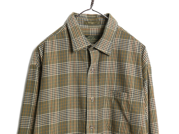 00s オービス チェック 長袖 シャツ メンズ XL 古着 オールド アウトドア コットン ウール 長袖シャツ マルチカラー ゆったり 大きいサイズ