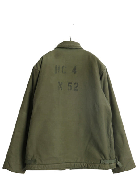 70s ★ 米軍実物 USN ネイビー A-2 デッキ ジャケット メンズ L / 71年製 ヴィンテージ NAVY ミリタリー 軍物 裏ボア ブルゾン ステンシル 