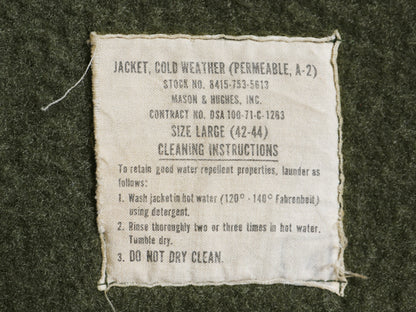 70s ★ 米軍実物 USN ネイビー A-2 デッキ ジャケット メンズ L / 71年製 ヴィンテージ NAVY ミリタリー 軍物 裏ボア ブルゾン ステンシル 