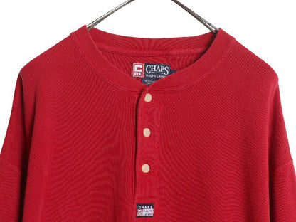 00s チャップス ラルフローレン ヘンリーネック 長袖 Tシャツ メンズ M オールド ポロ ロンT 長袖Tシャツ ヘビーウェイト ニット ゆったり
