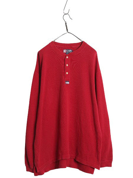 00s チャップス ラルフローレン ヘンリーネック 長袖 Tシャツ メンズ M オールド ポロ ロンT 長袖Tシャツ ヘビーウェイト ニット ゆったり