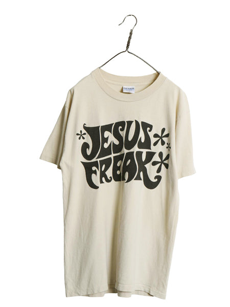 90s USA製 メッセージ 両面 プリント Tシャツ メンズ L 古着 オールド グラフィック アート イラスト カットソー ヘビーウェイト コットン