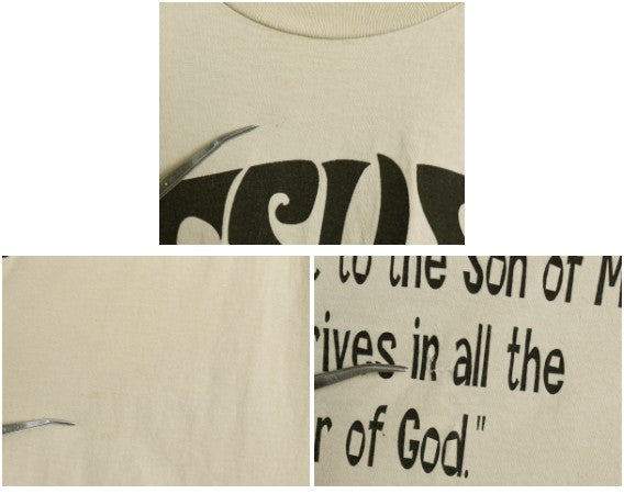 90s USA製 メッセージ 両面 プリント Tシャツ メンズ L 古着 オールド グラフィック アート イラスト カットソー ヘビーウェイト コットン