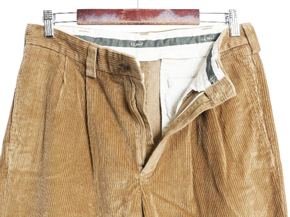 エルエルビーン 太畝 コーデュロイ パンツ 実寸 32 31 古着 アウトドア ツータック コットン スラックス ストレート トラウザー コーズ 茶