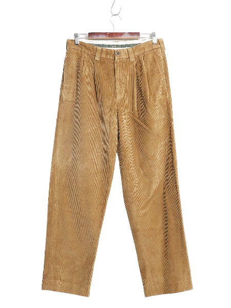 エルエルビーン 太畝 コーデュロイ パンツ 実寸 32 31 古着 アウトドア ツータック コットン スラックス ストレート トラウザー コーズ 茶