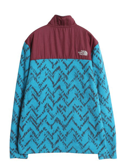 ノースフェイス ハーフジップ 総柄 フリース ジャケット メンズ M / アウトドア ナイロン 切替 ブルゾン ハイネック プルオーバー ツートン