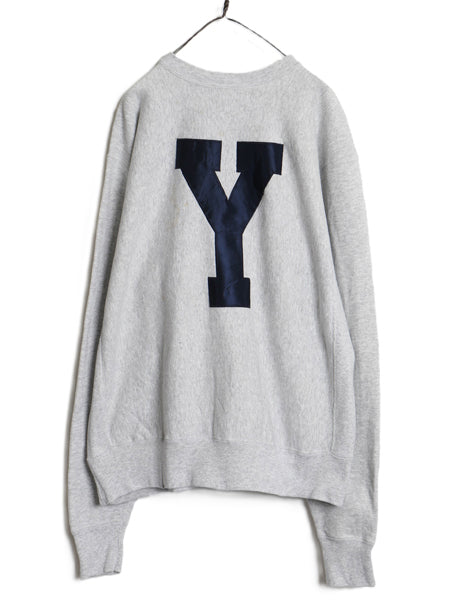 90s USA製 YALE カレッジ ロゴ刺繍 スウェット メンズ XXL オールド イエール トレーナー 裏起毛 大きいサイズ リバース タイプ イニシャル