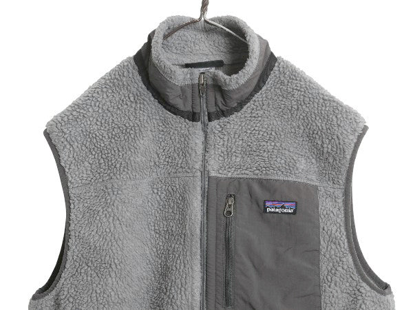 パタゴニア クラシック レトロX フリース ベスト メンズ M / 古着 13年製 アウトドア パイル フルジップ ハイネック 重ね着 前開き グレー