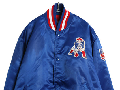 90s USA製 ペイトリオッツ ナイロン サテン スタジャン メンズ L / オールド NFL オフィシャル スターター 中綿 キルティング ライナー付き