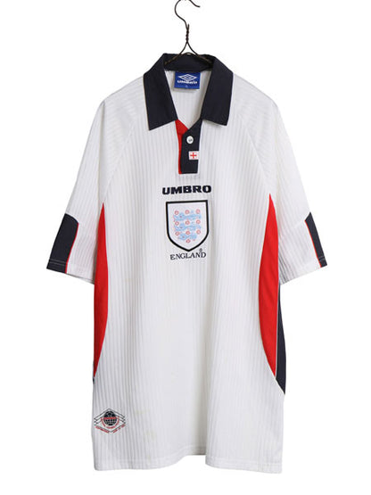 90s ☆ アンブロ イングランド代表 サッカー ユニフォーム メンズ XL オールド 97 98 99 当時物 フットボール シャツ ナショナル ホーム 白