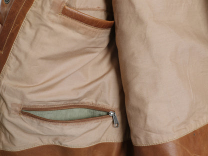 CORONADO LEATEHR 本革 レザー ホルスター ベスト メンズ XL / ハンドメイド テーラード 革ジャン コンチョ 大きいサイズ 前開き 重ね着 茶