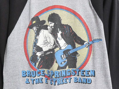 80s ブルーススプリングスティーン ツアー イラスト プリント ベースボール Tシャツ メンズ S 程 ヴィンテージ 当時物 ロック バンド 7分袖
