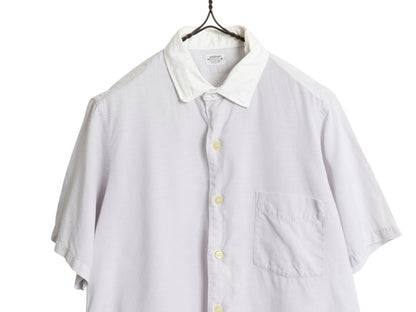 50s USA製 ★ アロー マチ付き クレリック 半袖 シャツ メンズ M / ヴィンテージ ドレス ビジネス ポケット付き 100% コットン ワイシャツ